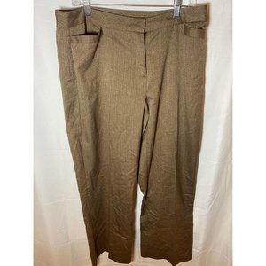 Ashley Stewart Pants Womens Large Beige Zip Pocketed Straight Dress Slacks 34x30
